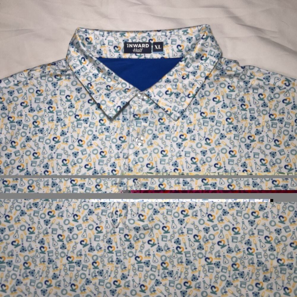Inward Half Golf Polo Shirt Men Size XL White Performance Chemistry Science NWOT - Picture 5 of 15
